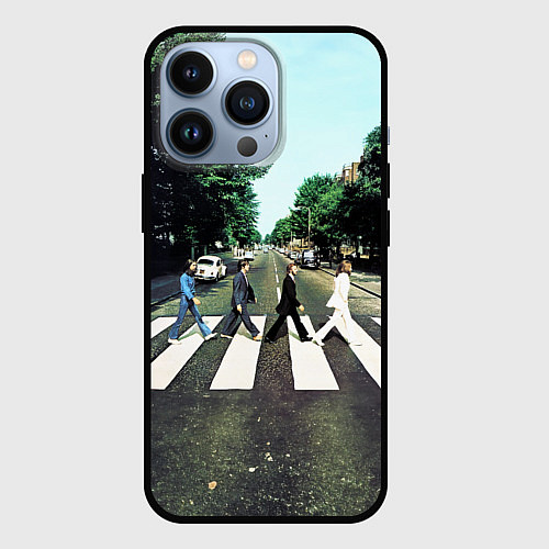 Чехол iPhone 13 Pro The Beatles альбом Abbey Road / 3D-Черный – фото 1