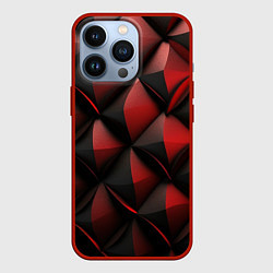 Чехол iPhone 13 Pro Объемная текстура красная кожа