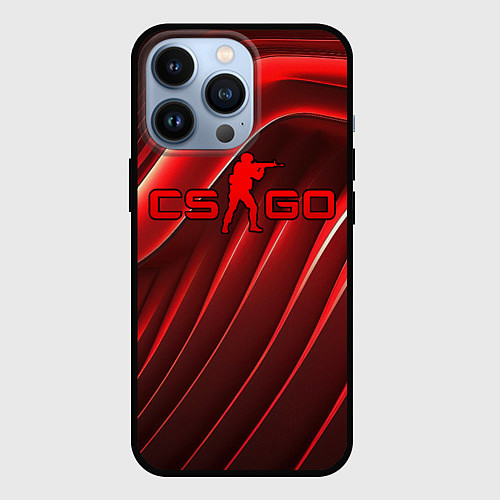 Чехол iPhone 13 Pro CS GO red abstract / 3D-Черный – фото 1