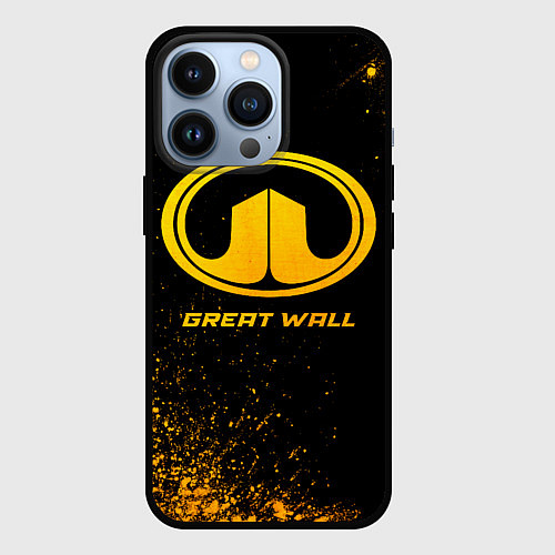 Чехол iPhone 13 Pro Great Wall - gold gradient / 3D-Черный – фото 1