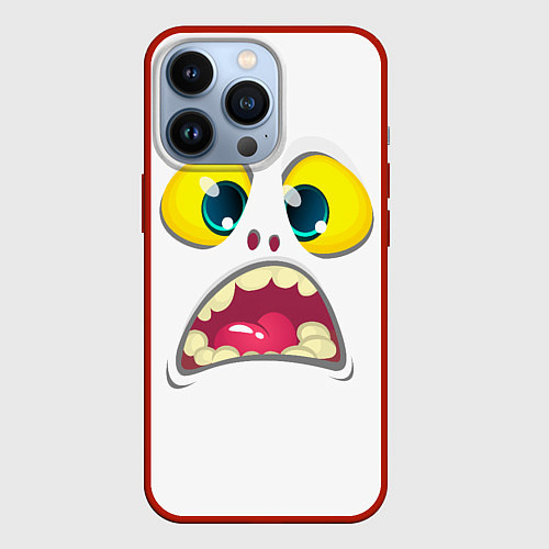 Чехол iPhone 13 Pro Симпатичное мультяшное лицо монстра / 3D-Красный – фото 1