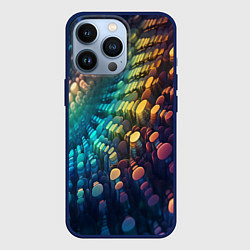 Чехол для iPhone 13 Pro Радужные блики нейроарт, цвет: 3D-тёмно-синий