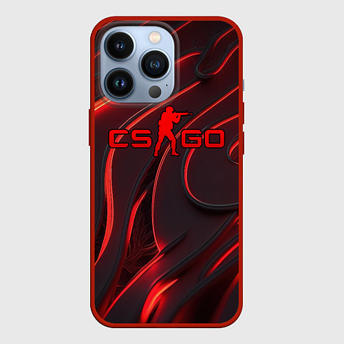 Чехол iPhone 13 Pro CSGO red abstract / 3D-Красный – фото 1