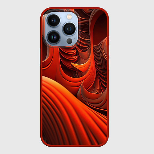 Чехол iPhone 13 Pro Оранжевая абстракция / 3D-Красный – фото 1