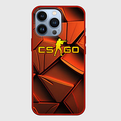 Чехол для iPhone 13 Pro CSGO orange logo, цвет: 3D-красный