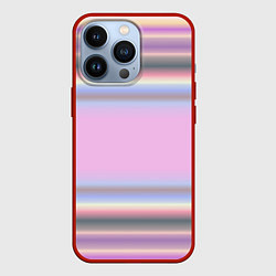 Чехол для iPhone 13 Pro Сиреневые полосы, цвет: 3D-красный