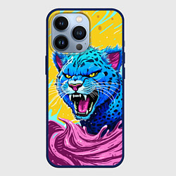 Чехол для iPhone 13 Pro Кислотный Леопард, цвет: 3D-тёмно-синий