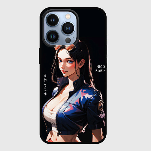 Чехол iPhone 13 Pro Нико Робин с очками - One Piece / 3D-Черный – фото 1