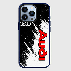Чехол для iPhone 13 Pro Ауди - белые потертости, цвет: 3D-тёмно-синий