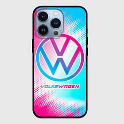 Чехол для iPhone 13 Pro Volkswagen neon gradient style, цвет: 3D-черный