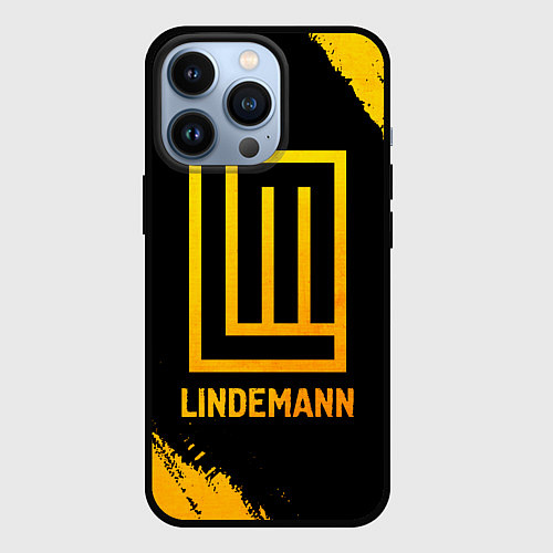 Чехол iPhone 13 Pro Lindemann - gold gradient / 3D-Черный – фото 1