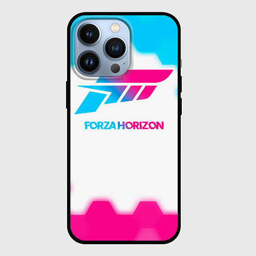 Чехол iPhone 13 Pro Forza Horizon neon gradient style / 3D-Черный – фото 1