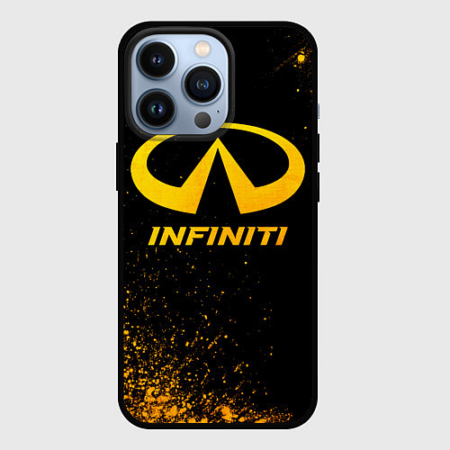 Чехол iPhone 13 Pro Infiniti - gold gradient / 3D-Черный – фото 1