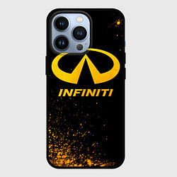 Чехол для iPhone 13 Pro Infiniti - gold gradient, цвет: 3D-черный