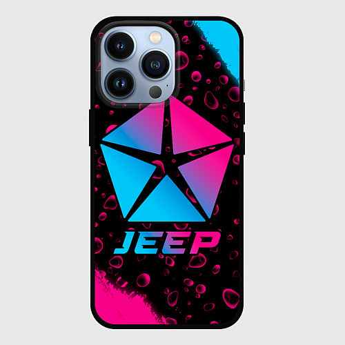 Чехол iPhone 13 Pro Jeep - neon gradient / 3D-Черный – фото 1