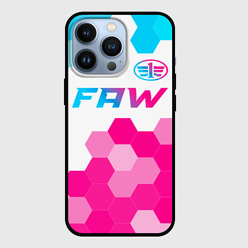 Чехол iPhone 13 Pro FAW neon gradient style: символ сверху / 3D-Черный – фото 1