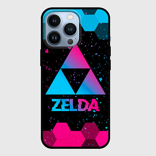 Чехол iPhone 13 Pro Zelda - neon gradient / 3D-Черный – фото 1