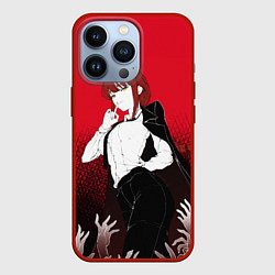 Чехол для iPhone 13 Pro Макима и руки - Человек бензопила, цвет: 3D-красный