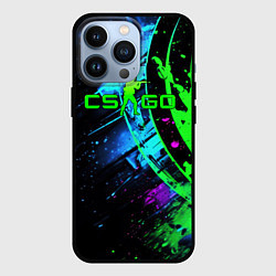 Чехол для iPhone 13 Pro CS GO green black style, цвет: 3D-черный