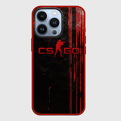 Чехол iPhone 13 Pro CS GO black red brushes