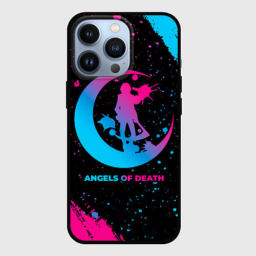 Чехол iPhone 13 Pro Angels of Death - neon gradient / 3D-Черный – фото 1