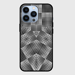 Чехол для iPhone 13 Pro В серых тонах геометрический узор, цвет: 3D-черный