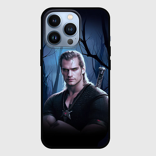 Чехол iPhone 13 Pro Ведьмак - Генри Кавилл / 3D-Черный – фото 1