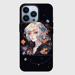 Чехол для iPhone 13 Pro Девушка с кристаллами, цвет: 3D-черный