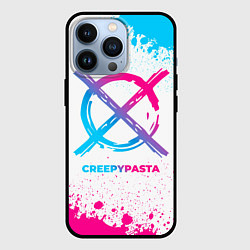 Чехол iPhone 13 Pro CreepyPasta neon gradient style