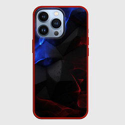 Чехол для iPhone 13 Pro Красные и синие летящие плиты, цвет: 3D-красный