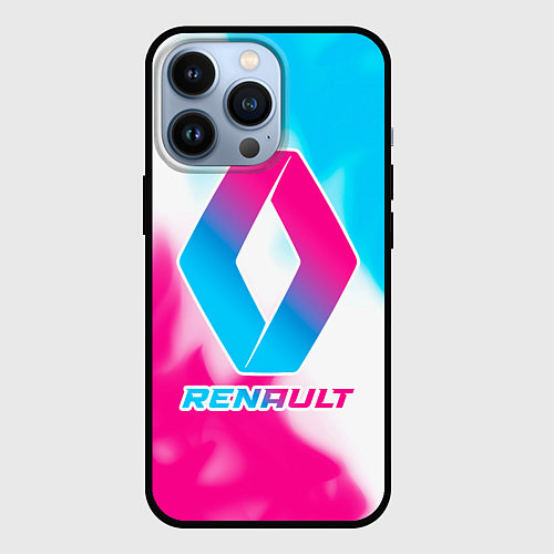 Чехол iPhone 13 Pro Renault neon gradient style / 3D-Черный – фото 1