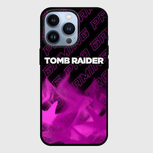 Чехол iPhone 13 Pro Tomb Raider pro gaming: символ сверху / 3D-Черный – фото 1