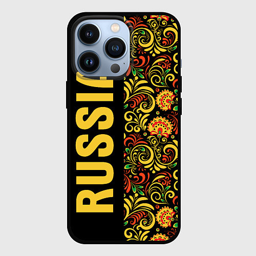 Чехол iPhone 13 Pro Russia хохлома / 3D-Черный – фото 1