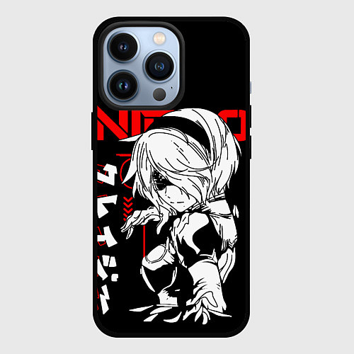 Чехол iPhone 13 Pro Nier automata - черный и красный / 3D-Черный – фото 1