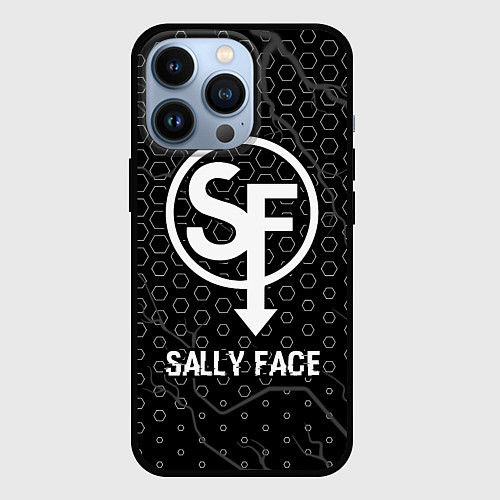 Чехол iPhone 13 Pro Sally Face glitch на темном фоне / 3D-Черный – фото 1