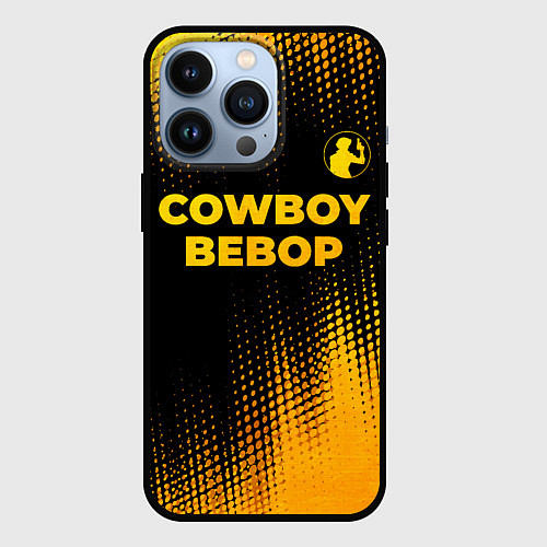 Чехол iPhone 13 Pro Cowboy Bebop - gold gradient: символ сверху / 3D-Черный – фото 1