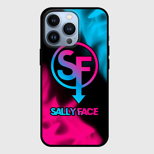 Чехол iPhone 13 Pro Sally Face - neon gradient / 3D-Черный – фото 1