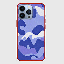 Чехол iPhone 13 Pro Камуфляжный узор голубой