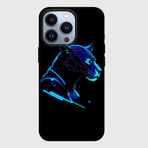 Чехол iPhone 13 Pro Пантера киберпан / 3D-Черный – фото 1