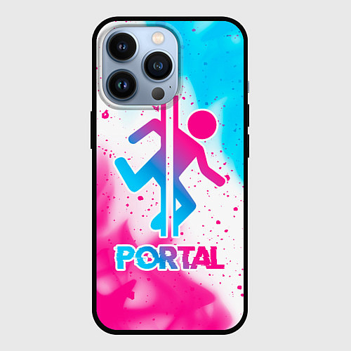 Чехол iPhone 13 Pro Portal neon gradient style / 3D-Черный – фото 1