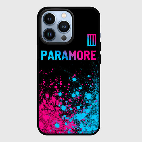 Чехол iPhone 13 Pro Paramore - neon gradient: символ сверху / 3D-Черный – фото 1