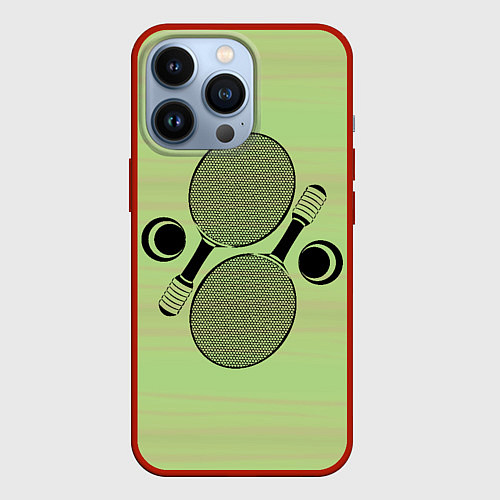 Чехол iPhone 13 Pro Настольный теннис или пинг понг / 3D-Красный – фото 1