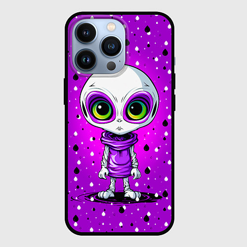 Чехол iPhone 13 Pro Alien - purple color / 3D-Черный – фото 1