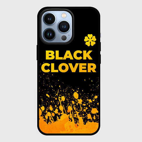 Чехол iPhone 13 Pro Black Clover - gold gradient: символ сверху / 3D-Черный – фото 1