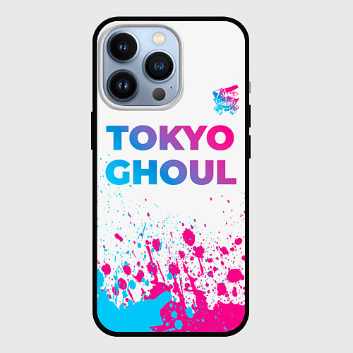 Чехол iPhone 13 Pro Tokyo Ghoul neon gradient style: символ сверху / 3D-Черный – фото 1