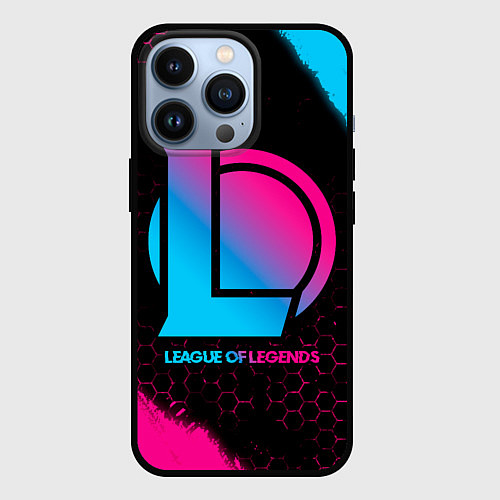 Чехол iPhone 13 Pro League of Legends - neon gradient / 3D-Черный – фото 1