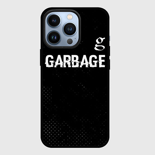 Чехол iPhone 13 Pro Garbage glitch на темном фоне: символ сверху / 3D-Черный – фото 1