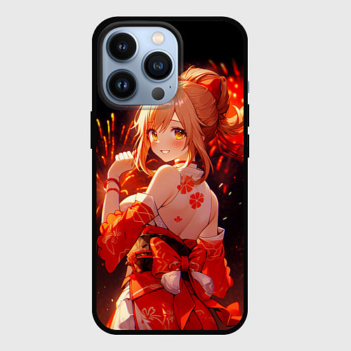 Чехол iPhone 13 Pro Ёимия - фейервеки / 3D-Черный – фото 1