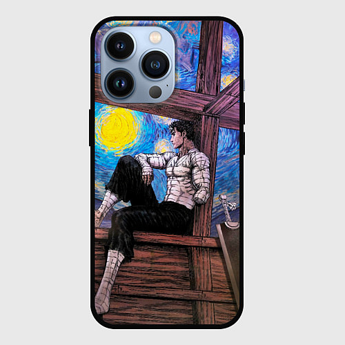 Чехол iPhone 13 Pro Берсерк и небо Ван Гога / 3D-Черный – фото 1