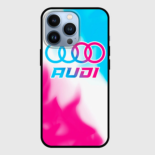 Чехол iPhone 13 Pro Audi neon gradient style / 3D-Черный – фото 1